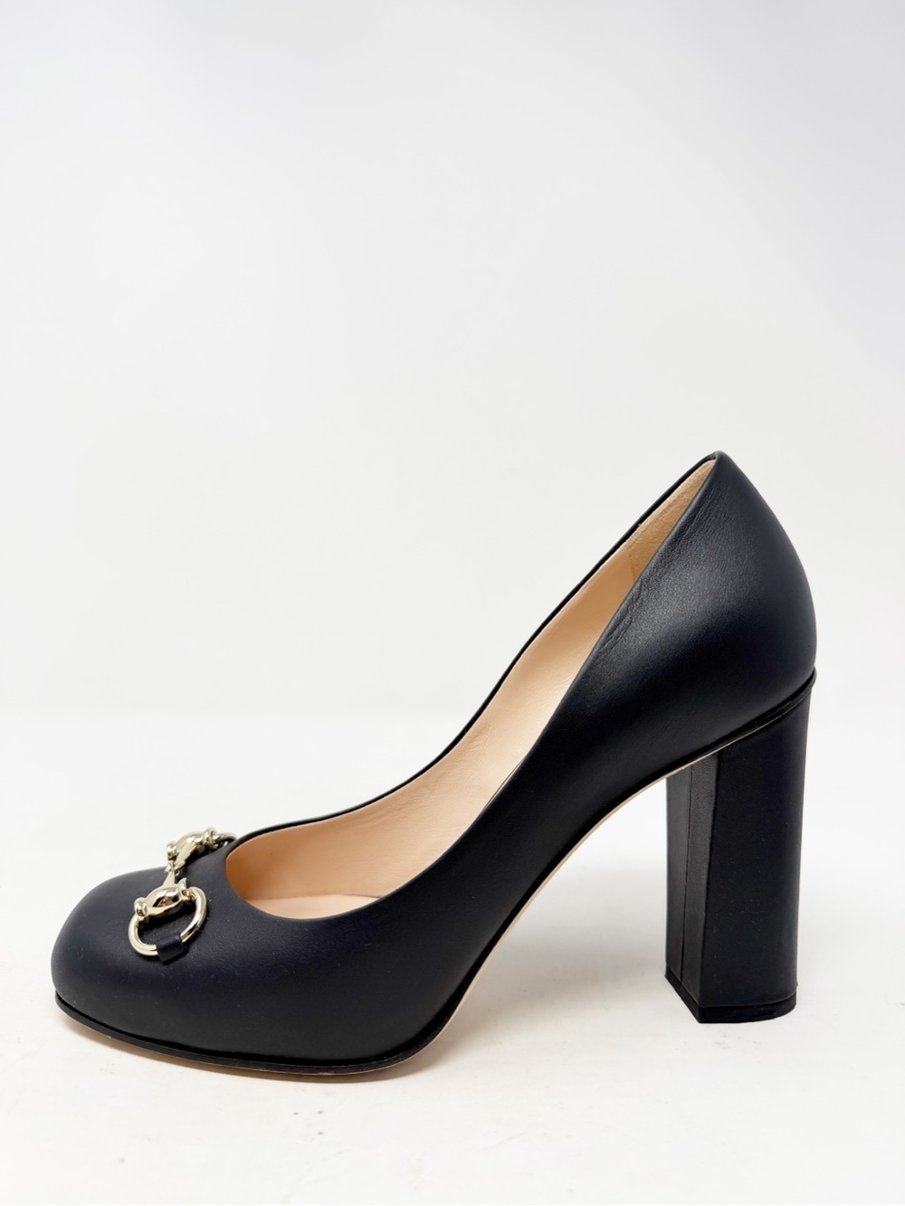 Gucci Horsebit Block Heel Black Leather Heels Womens Size EU 38 - Picture 8 of 11
